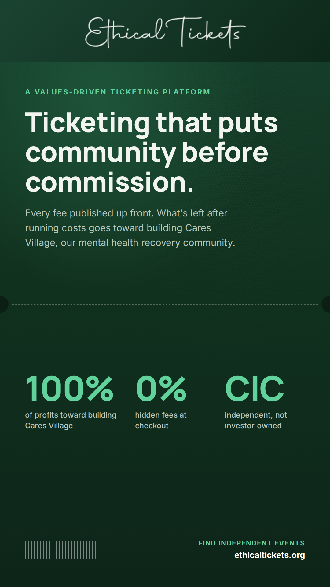 Ethical Tickets — Ticketing that puts community before commission